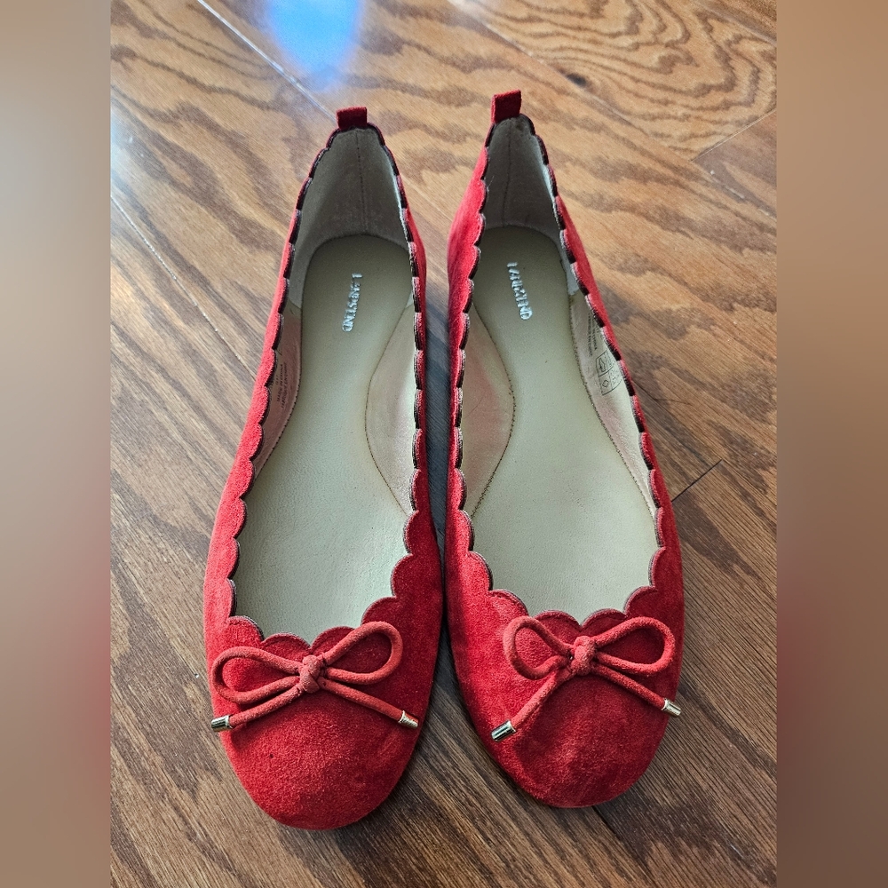 Lands End Ballet Flats in Red Size 6.5